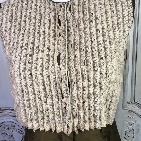 Rendez-Vous by Paul & Joe Sister Olive green Sleeveless Pearl Button Down S/XS - Picture 4 of 10